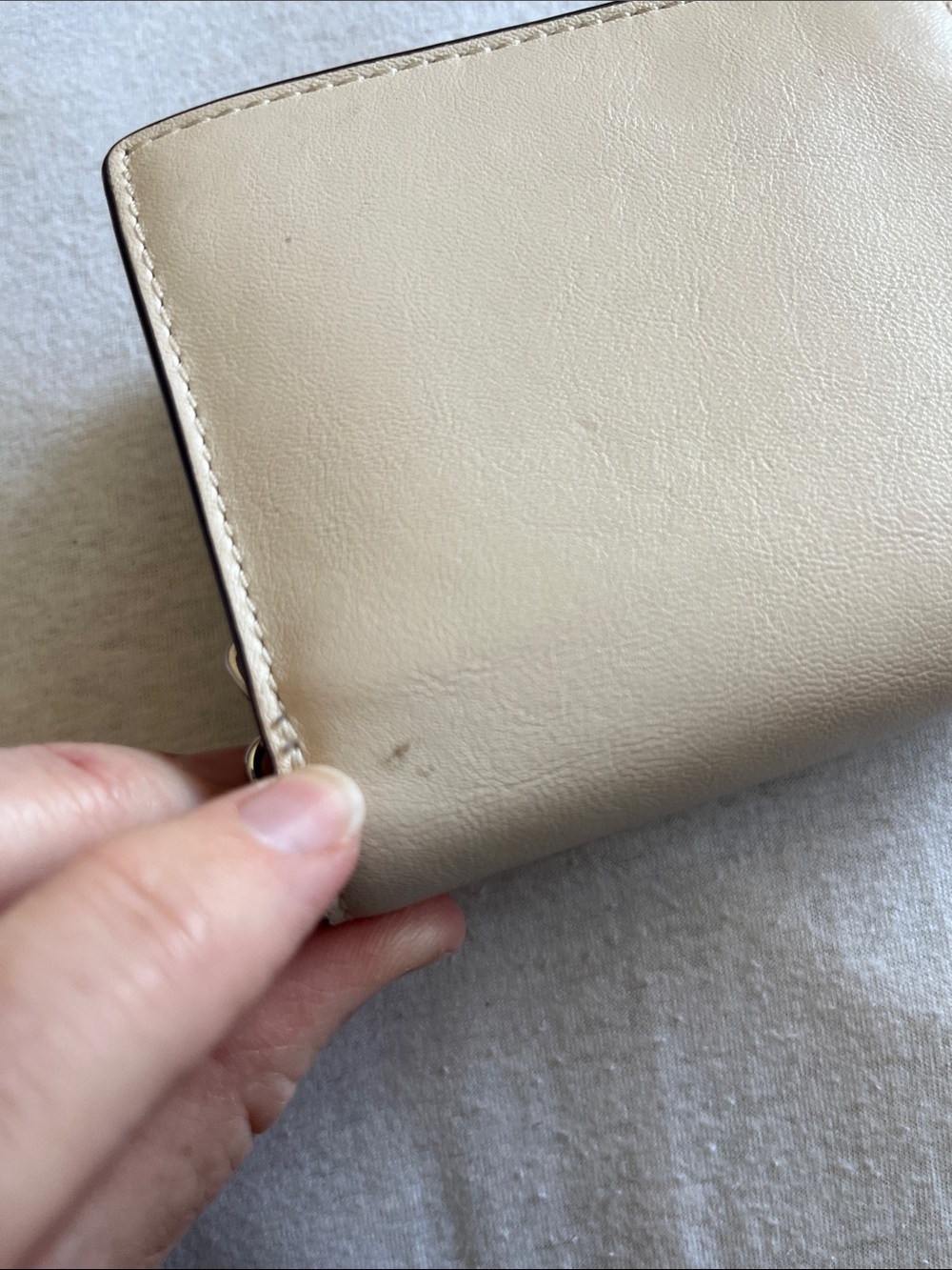 Coach Floral Appliqué Leather Wallet - Cream with Gold Accents - Picture 7 of 9